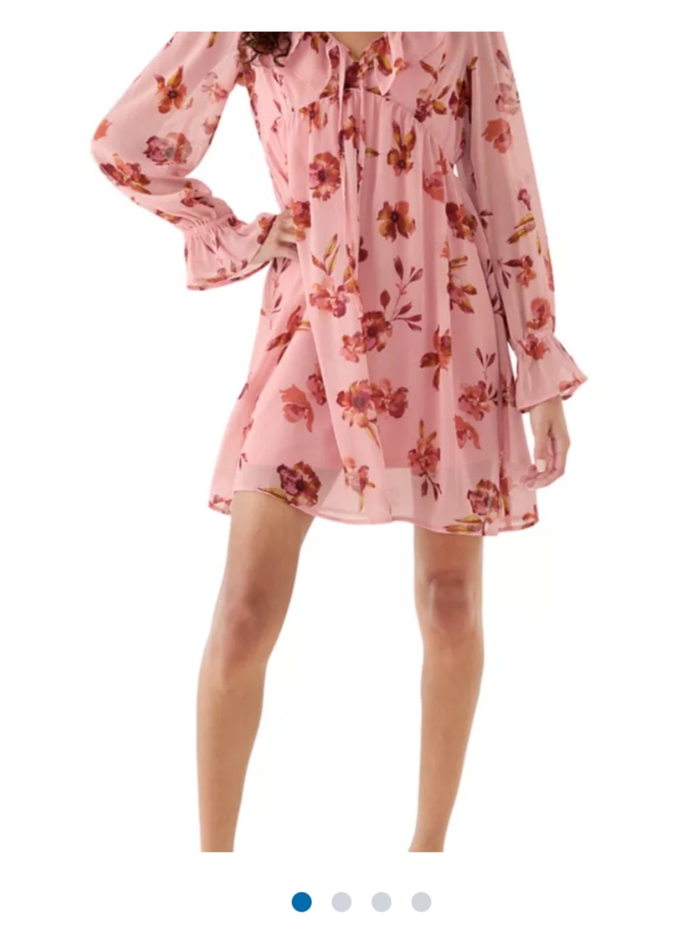 OFFERS OPEN! XS pink dress Oak & Trellis Pink Floral Ruffle Mini Dress